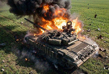 Sedm dronů zastavila, tank nakonec padl. Rusové vracejí na bojiště Arenu-M a hledají obranu proti FPV